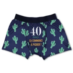 Boxer humoristique pour homme - 40 ans - Taille au choix