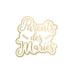 Broche dorée "Parents des mariés"