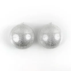 Bulle Pailletée Transparente 10 cm Argent