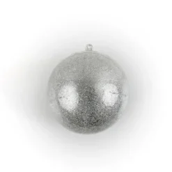Bulle Pailletée Transparente 10 cm Argent