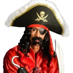 Cache-œil noir satiné de pirate