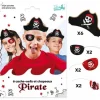 6 cache-œils et chapeaux en papier - Collection Pirate