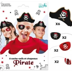 6 cache-œils et chapeaux en papier - Collection Pirate