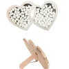 Cadre Dédicace Double-Cœur en Bois avec 85 cœurs - 60,5 cm