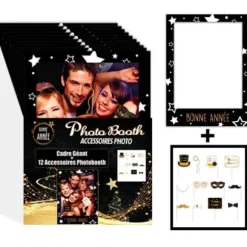 Cadre Photobooth Géant avec Accessoires - Bonne Année