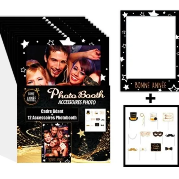 Cadre Photobooth Géant avec Accessoires - Bonne Année