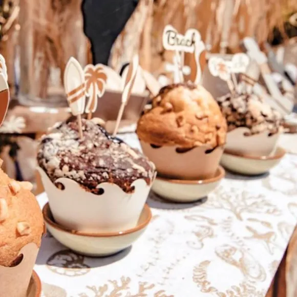 8 caissettes cupcakes - Collection Beach and Surf Party