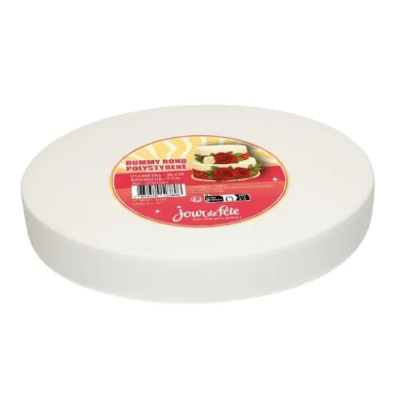 Cake Dummy rond en polystyrène - 35 x 5 cm