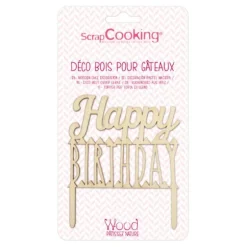 Cake Topper en bois - Happy Birthday