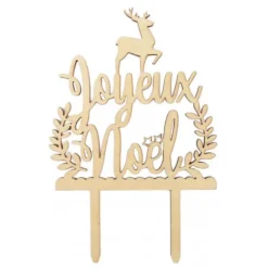 Cake Topper en bois - Joyeux Noël