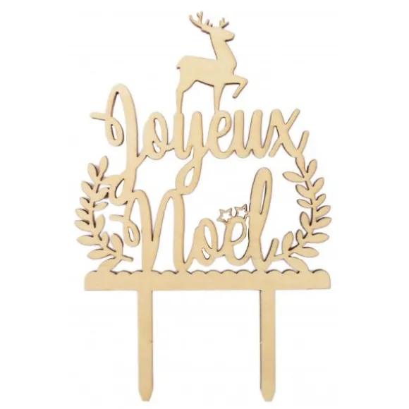 Cake Topper en bois - Joyeux Noël