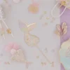 Cake Topper Joyeux Anniversaire - Sirène Pastel et Or