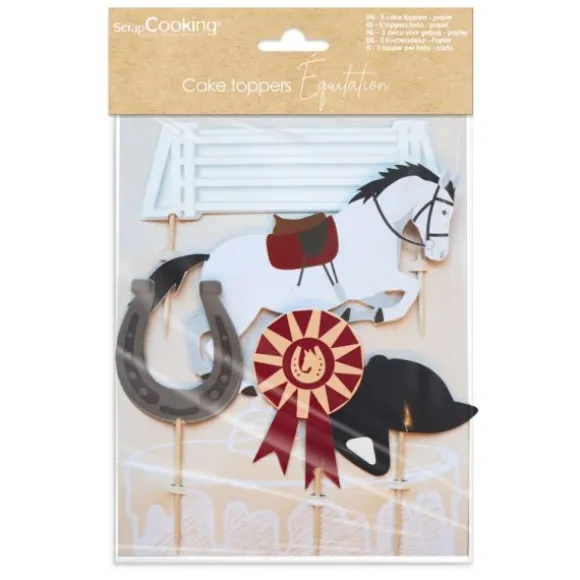 5 cake toppers pour décoration de gâteaux - Équitation