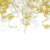 Canon à confettis avec serpentins blancs et dorés - 25 cm