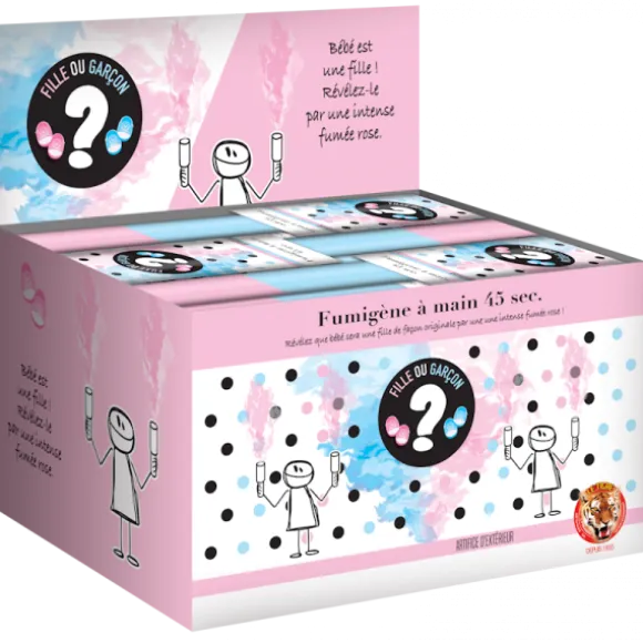 Canon à confettis pour Gender Reveal - Boy or Girl ? - 40 cm - Couleur au choix