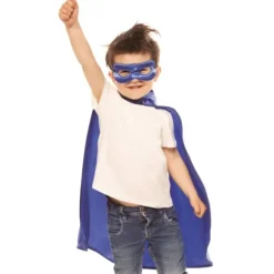 Cape et masque de super-héros pour enfant - Couleur au choix