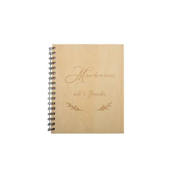Carnet de notes en bois - Maîtresse - Modèle au choix