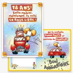 Carte d'Anniversaire Géante avec Enveloppe - 18 ans