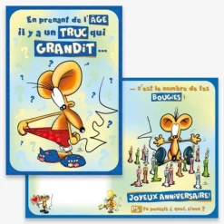 Carte d’Anniversaire Grand Format avec Enveloppe - "En prenant de l'âge…"