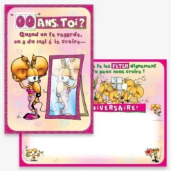 Carte d’Anniversaire Grand Format avec Enveloppe - Féminin