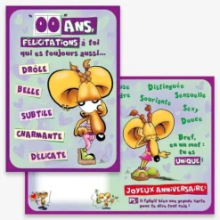 Carte d’Anniversaire Grand Format avec Enveloppe - "Félicitations à toi"