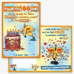 Carte d’Anniversaire Grand Format avec Enveloppe - "Bougies"