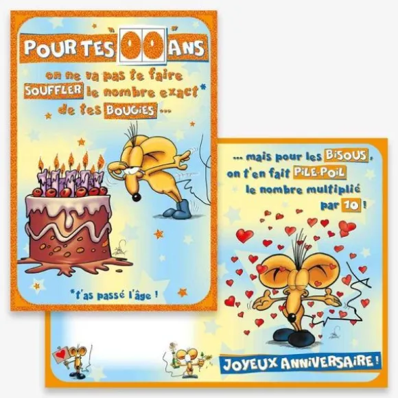 Carte d’Anniversaire Grand Format avec Enveloppe - "Bougies"