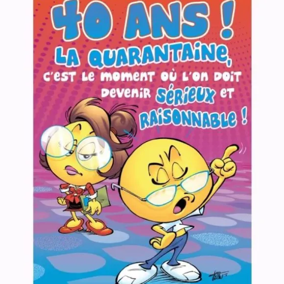 Carte d'Anniversaire Maxi Format avec Enveloppe - 40 ans