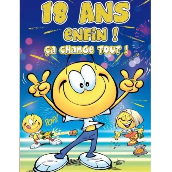Carte d'Anniversaire Maxi Format avec Enveloppe - 18 ans