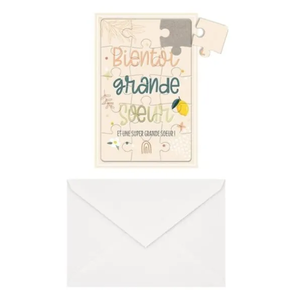 Carte Puzzle Annonce - Bientôt Grande Sœur - Collection Annonce de Grossesse