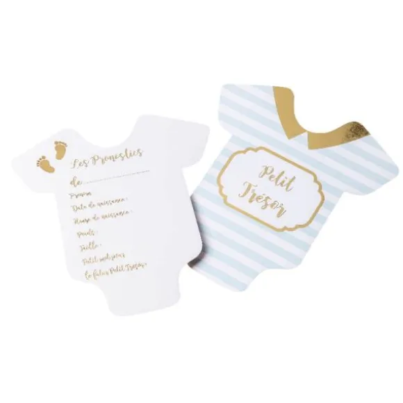 10 cartes de pronostics en forme de body - 16 cm - Collection Petite Merveille & Petit Trésor - Modèle au choix