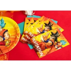 8 cartes d’invitation en carton avec enveloppes - 15 x 10 cm - Dragon Ball Super ®
