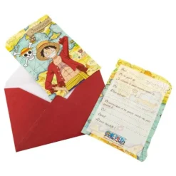 8 cartes d’invitation en carton avec enveloppes - 14,5 x 10 cm - One Piece ®