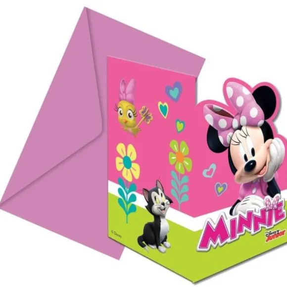 6 Cartes d'Invitation + Enveloppes - Minnie Mouse de Disney Junior