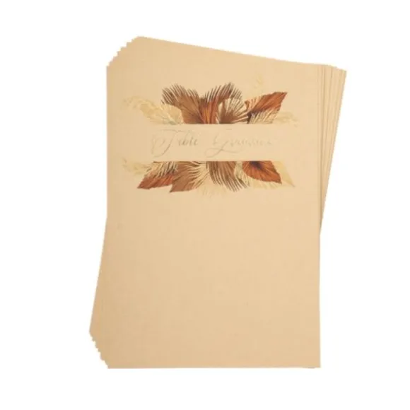 15 Cartes Plan de Table - Palm Leaf - Sable et Or