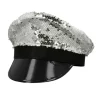 Casquette à sequins argentés