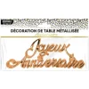 Centre de table "Joyeux Anniversaire" en plastique - 19 x 7 cm - Collection Léopard