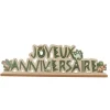 Centre de table "Joyeux Anniversaire" en bois - 40,5 x 12,5 cm - Collection Dinosaures