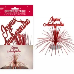 Centre de table "Joyeux Anniversaire" - Couleur au choix