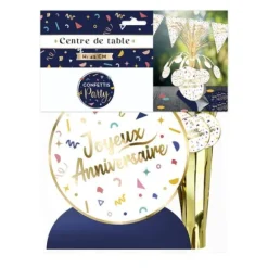 Centre de table - Joyeux Anniversaire - Collection Confettis
