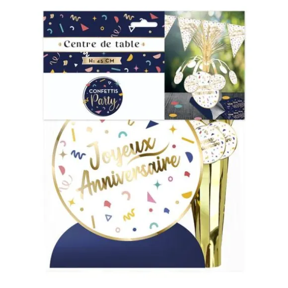 Centre de table - Joyeux Anniversaire - Collection Confettis