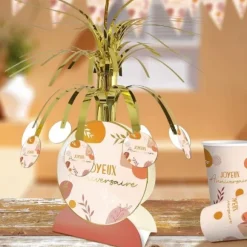 Centre de table - Joyeux Anniversaire - Collection Terracotta