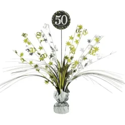 Centre de Table Palmier 50 Ans - Argent / Or