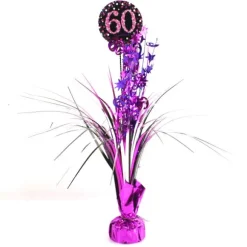 Centre de Table Palmier 60 Ans - Violet / Rose