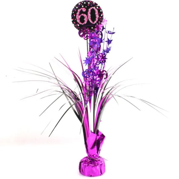 Centre de Table Palmier 60 Ans - Violet / Rose