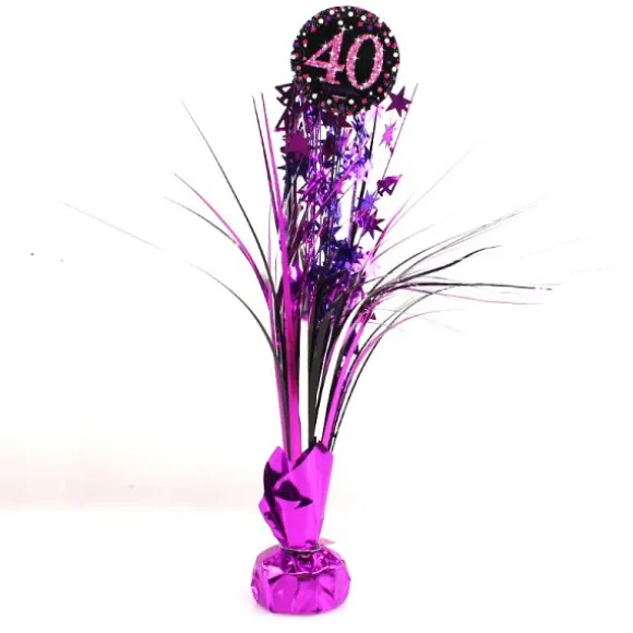 Centre de Table Palmier 40 Ans - Violet / Rose