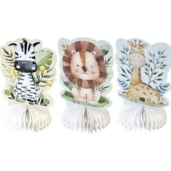 3 centres de table - 14,5 x 10 cm - Collection Animaux de la Savane