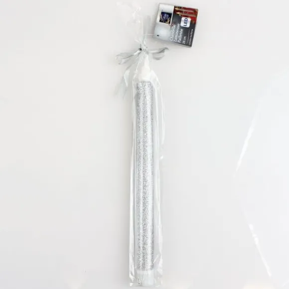 Chandelle argentée LED - 28cm