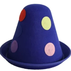 Chapeau de Clown à pois multicolores - Bleu