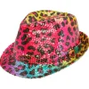 Chapeau de Léopard arc-en-ciel à sequins